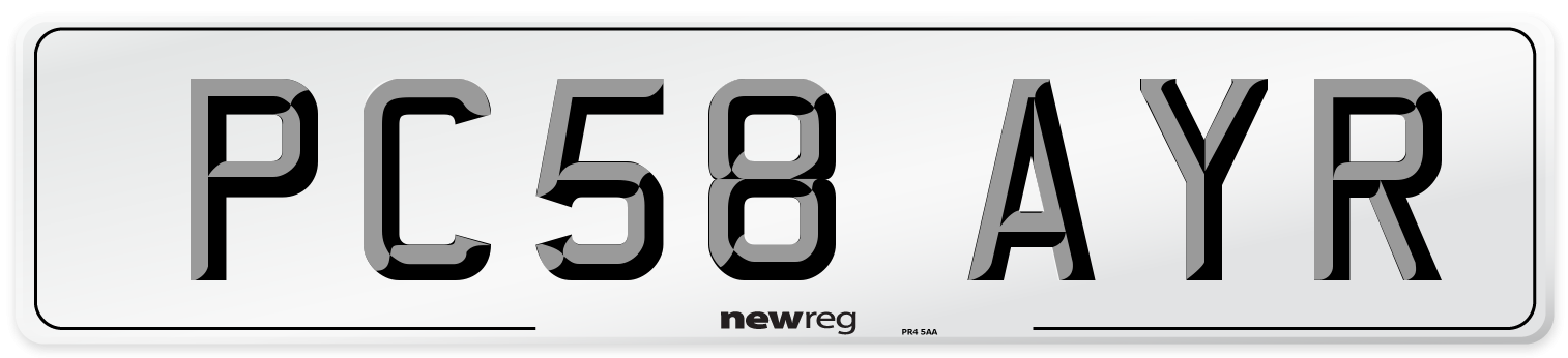 PC58 AYR Number Plate from New Reg